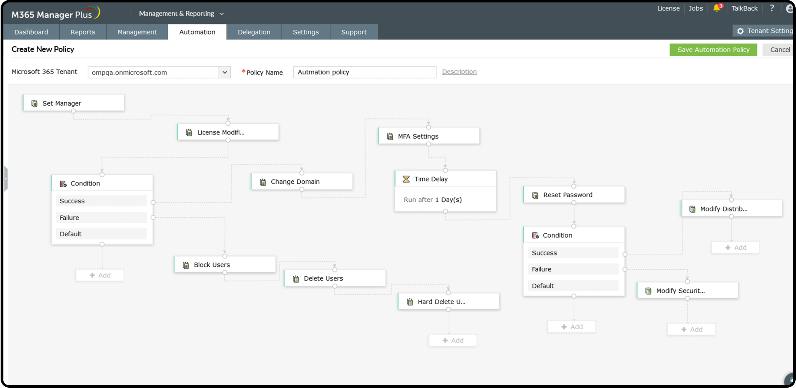 screenshot of M365 Manager Plus
